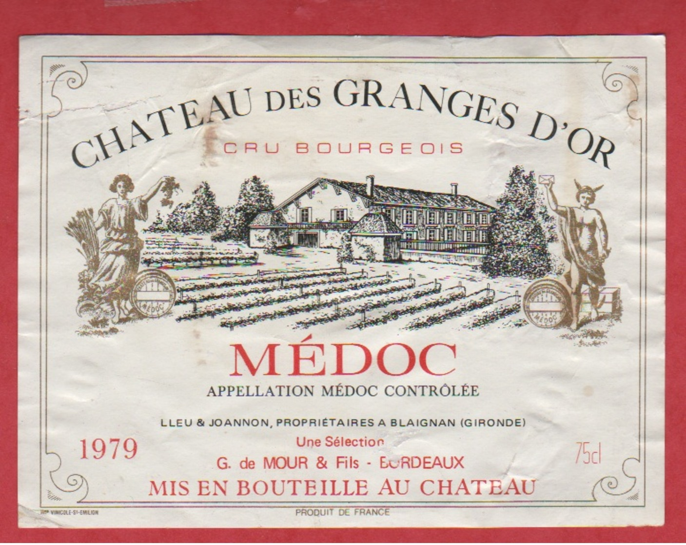 Etiquette De VIN - Médoc - Cru Bourgeois - Château Des Granges D'Or - 1979 - Other & Unclassified