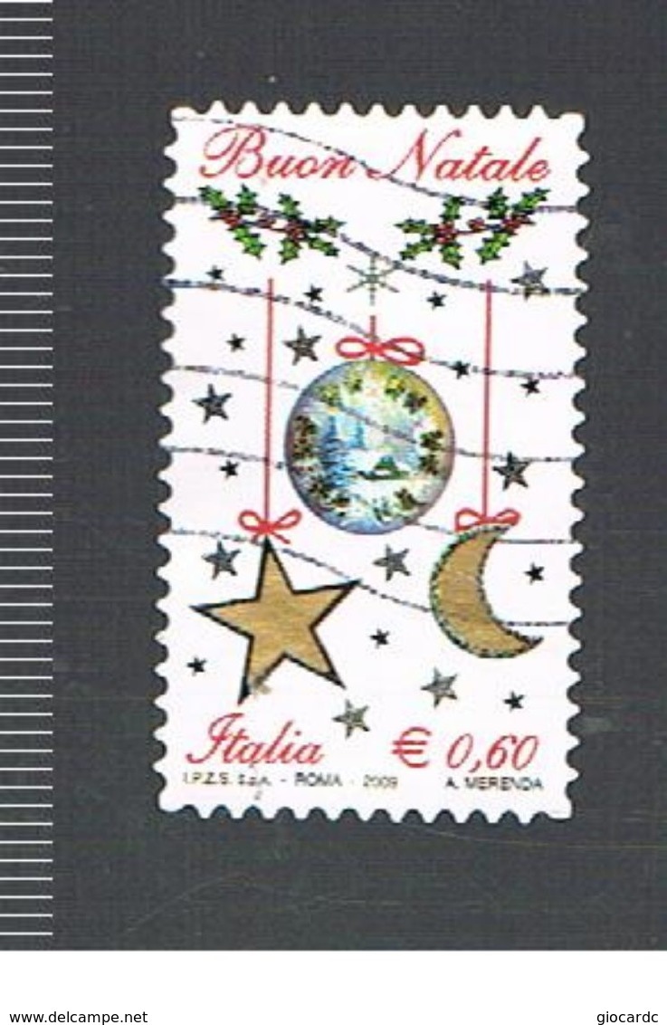 ITALIA REPUBBLICA  - UNIF. 3187 -  2009  NATALE     - USATO - 2011-20: Usati