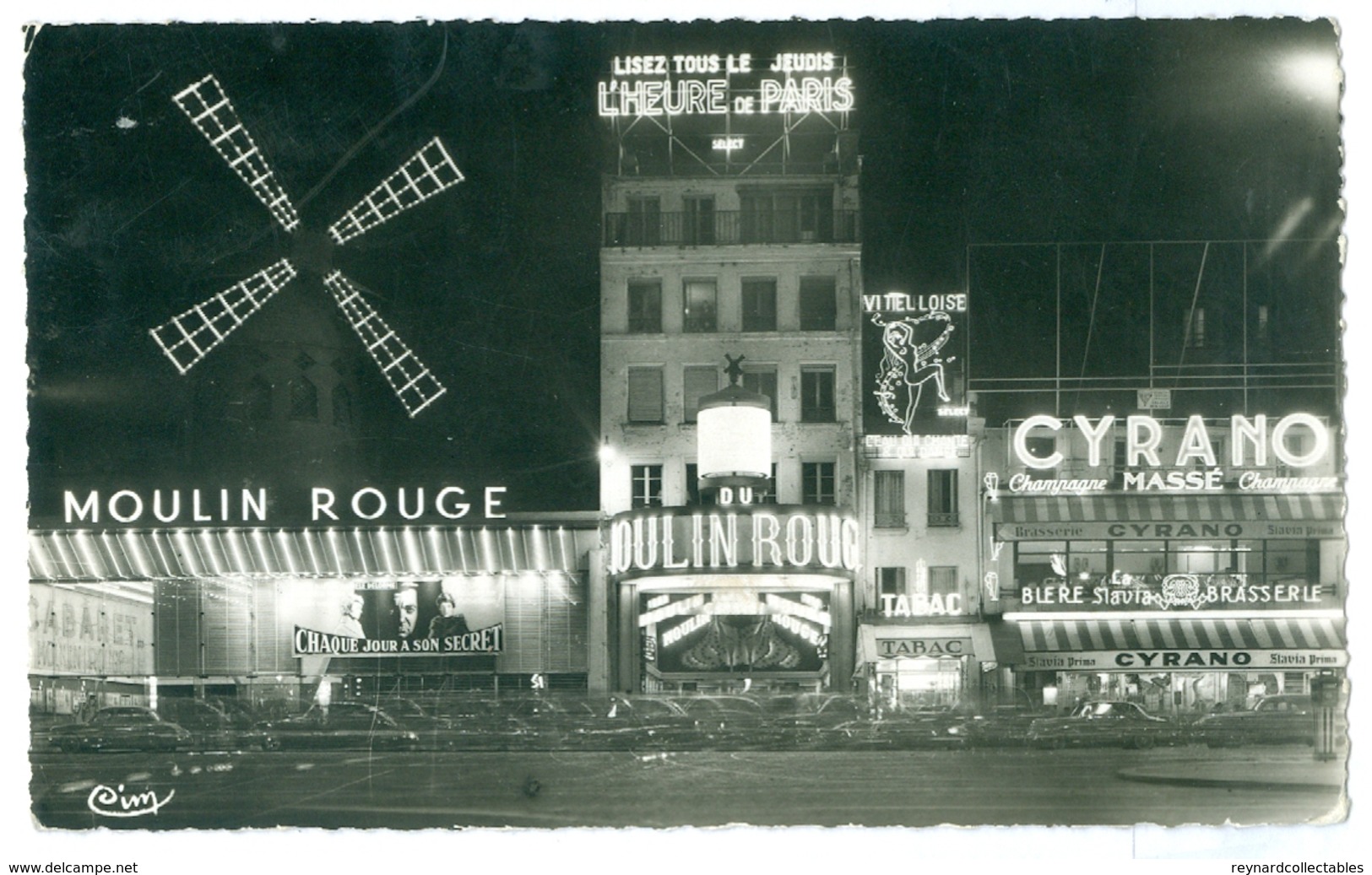 1960, France, Paris, Le Moulin Rouge La Nuit. Real Photo Pc, Used. - Multi-vues, Vues Panoramiques