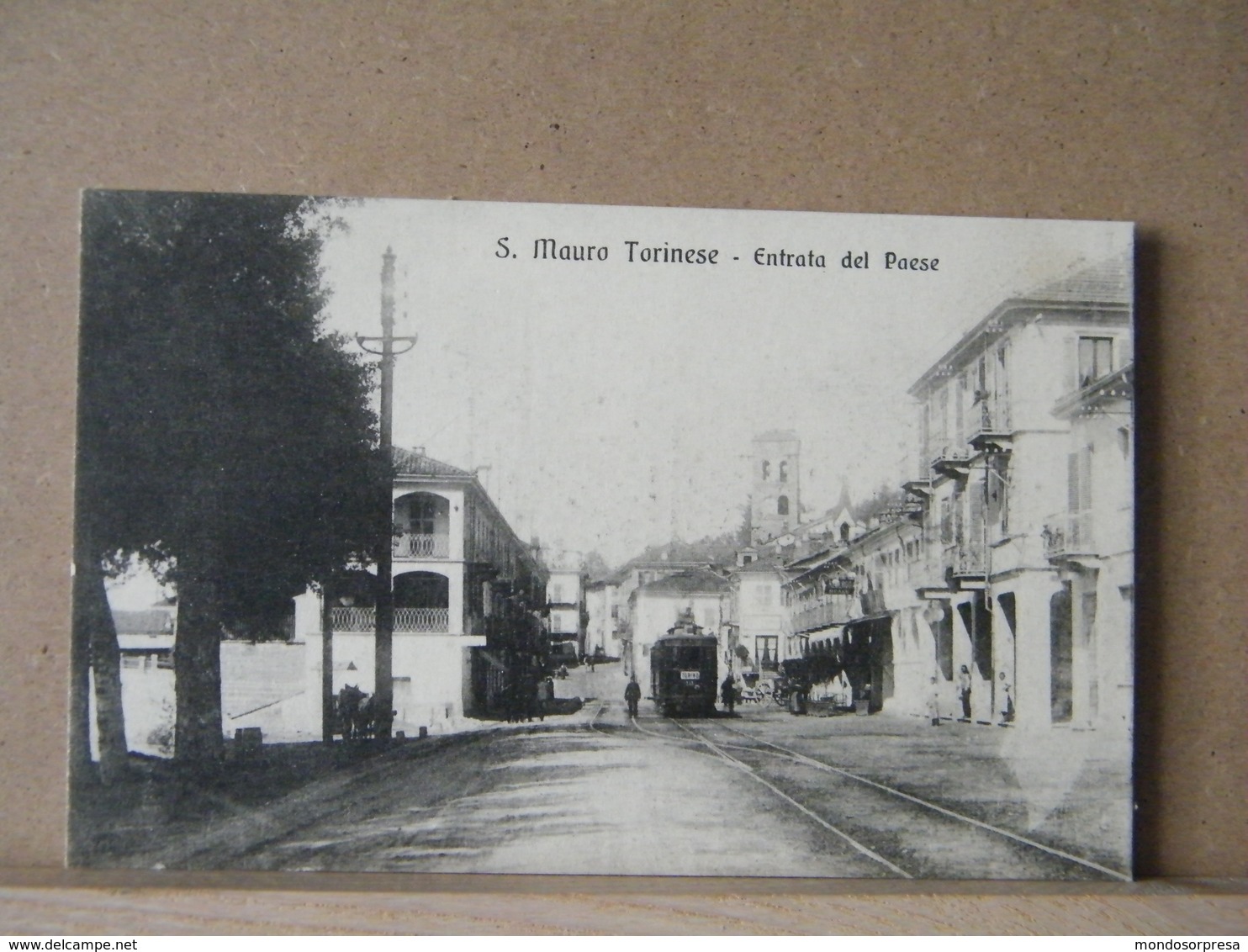 MONDOSORPRESA, SAN MAURO TORINESE (TORINO) ENTRATA DEL PAESE, ANIMATA(1920/1930) NON VIAGGIATA - Altri & Non Classificati