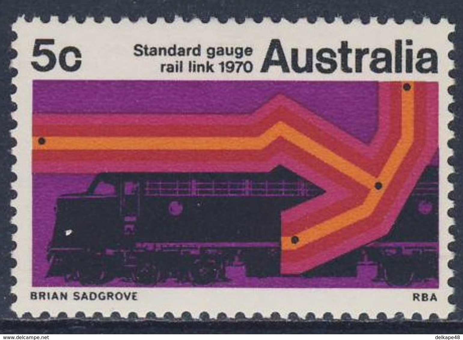 Australia 1970 Mi 431 YT 401 ** Sydney - Perth Standard Gauge Railway Link /  Eisenbahn-Standard-Spurweite - Treinen