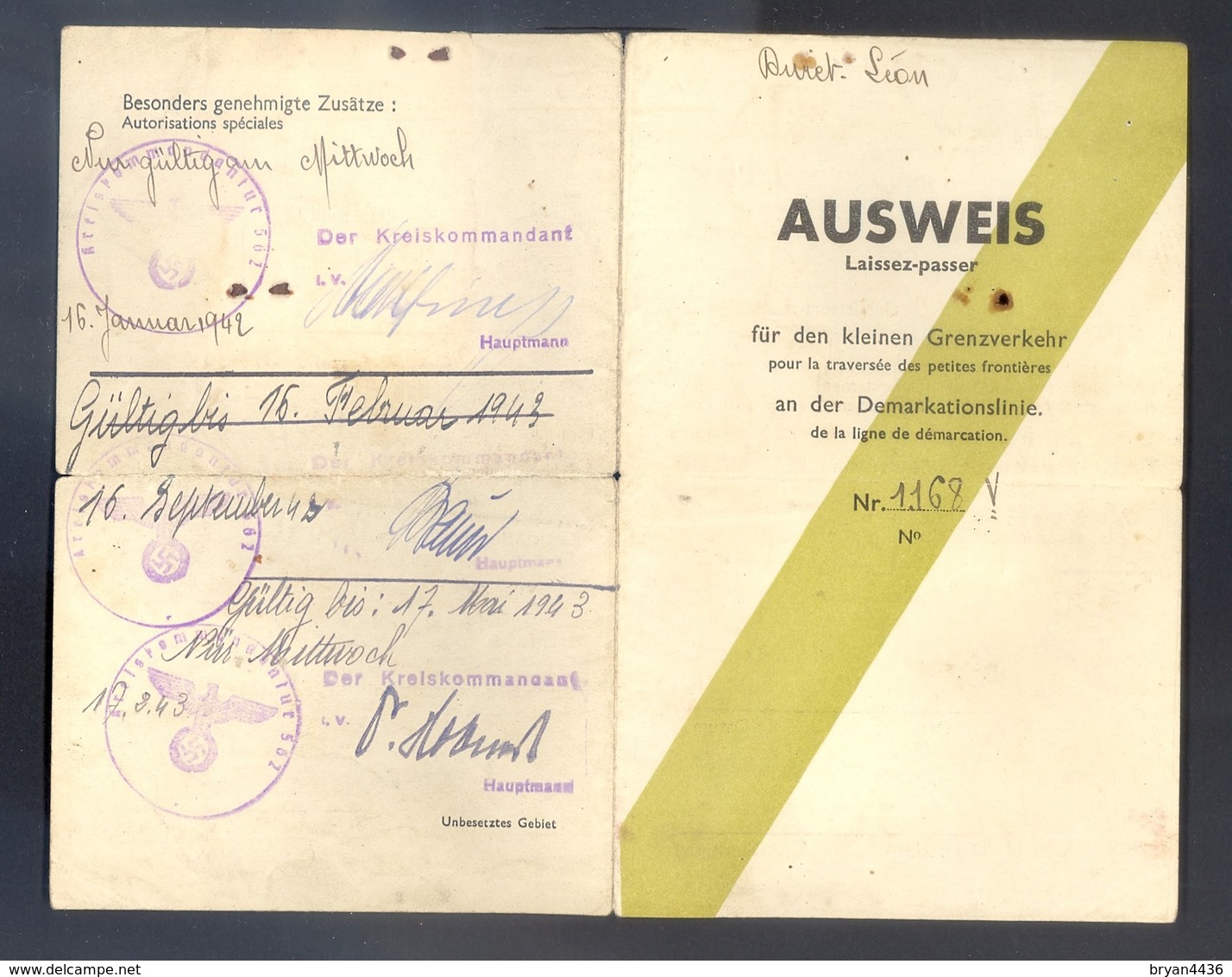 AUSWEIS - LAISSER-PASSER - D'un IMPRIMEUR -  1942 - 1943 - De LAIVES (71 - SÂONE ET LOIRE) - Documenti