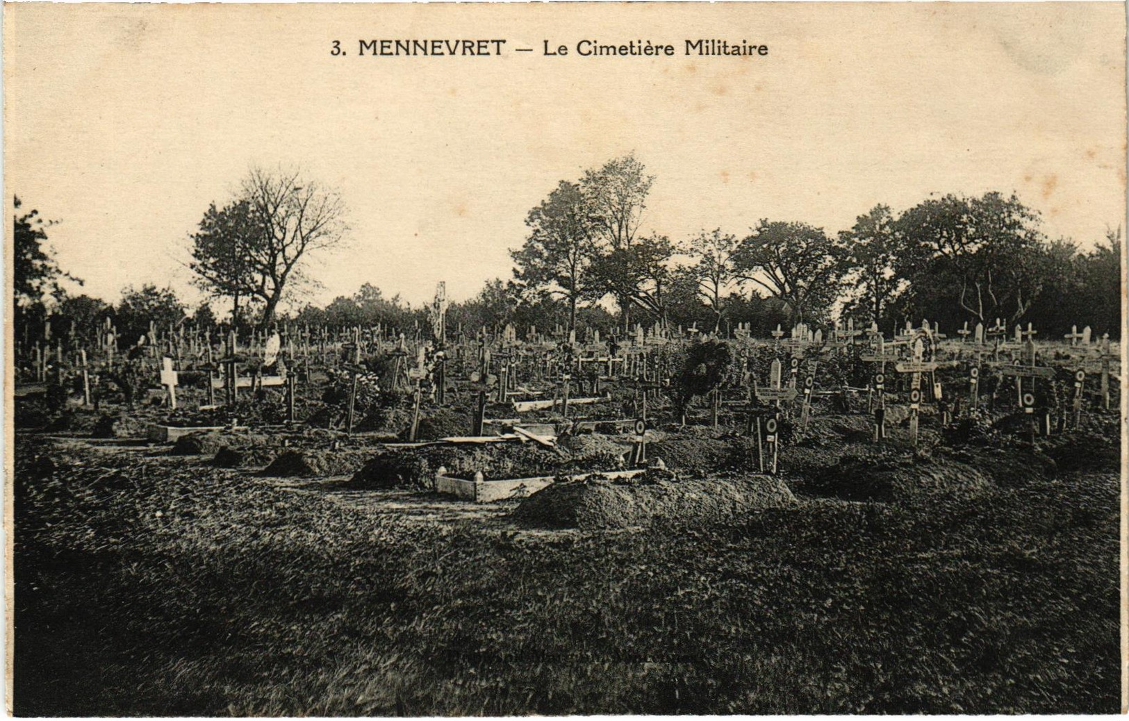 MENNEVRET (02) Le Cimetière Militaire - Rare - Très Bon état  - Dos Vert - Belle Carte écrite Au Verso - Altri & Non Classificati