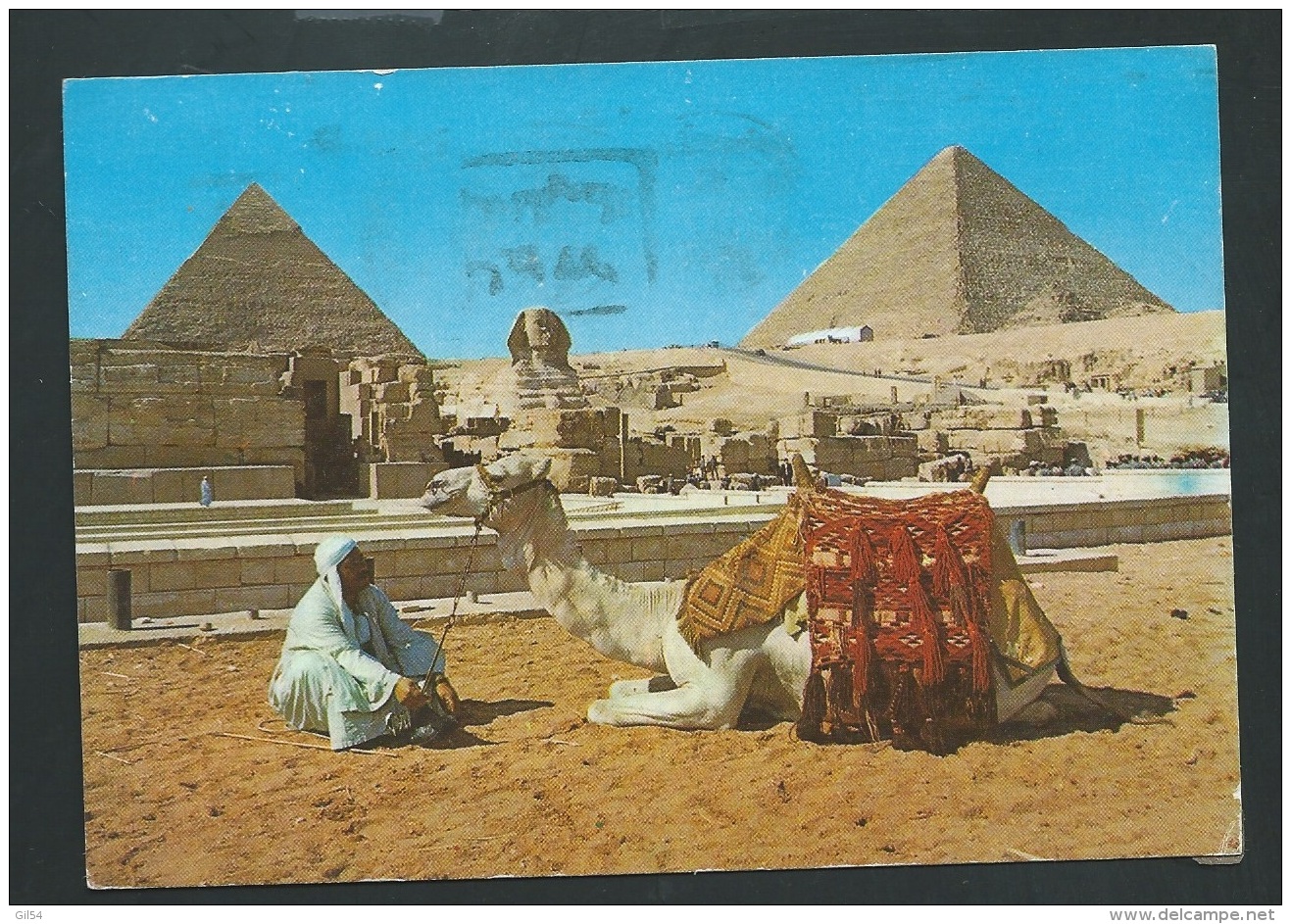 Carte Postale   " Gizeh - Le Sphinx Et Le Pyramds Of Cheops And Chephren " Timbre Annulé Cursive Paris  Lo24505 - Used Stamps