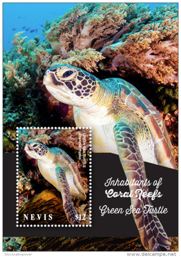 Nevis  2018 Coral Reef Green Sea Turtle  I201805 - St.Kitts And Nevis ( 1983-...)