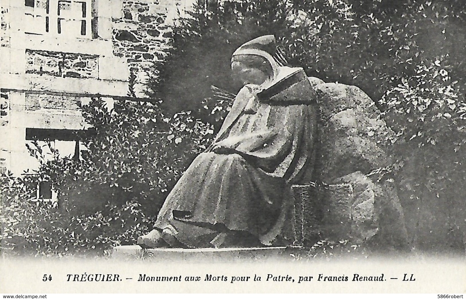 CARTE POSTALE ORIGINALE ANCIENNE : TREGUIER LE MONUMENT AUX MORTS POUR LA PATRIE COTES D'ARMOR (22) - Kriegerdenkmal