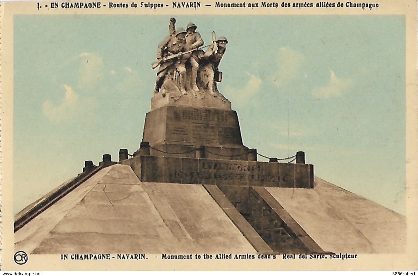 CARTE POSTALE ORIGINALE ANCIENNE COULEUR : NAVARIN EN CHAMPAGNE LE MONUMENT AUX MORTS POUR LA PATRIE MARNE (51) - Monuments Aux Morts