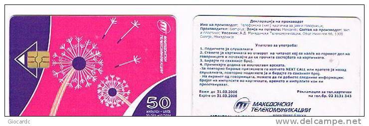 MACEDONIA (MAKEDONIA) - TELECOM CHIP - PINK & BLUE DESIGNS  2004 -  TIRAGE 30000  USED  -  RIF. 2973 - Macedonia Del Norte