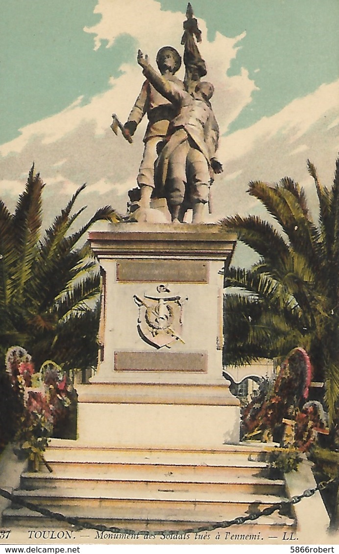 CARTE POSTALE ORIGINALE ANCIENNE COULEUR : TOULON  LE MONUMENT AUX MORTS POUR LA PATRIE VAR (83) - War Memorials