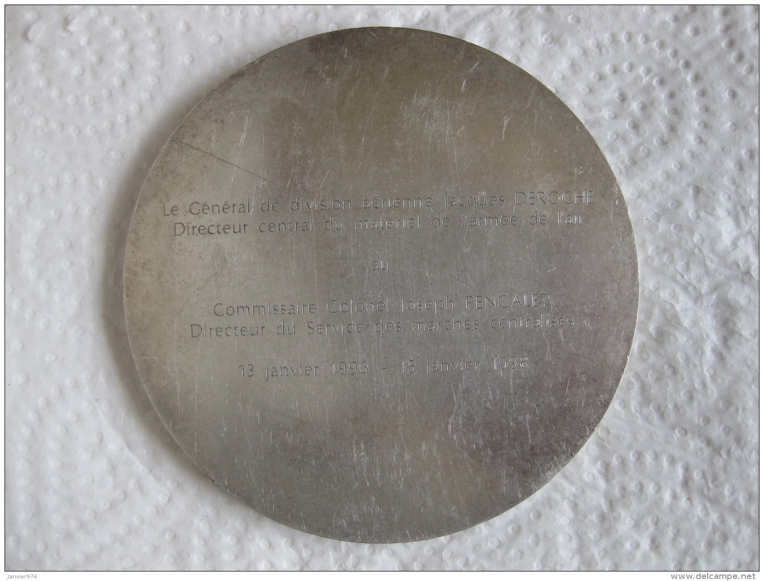 Médaille Service Du Materiel De L&rsquo;Armée De L'Air Attribué à Pencalet  1998 - Altri & Non Classificati