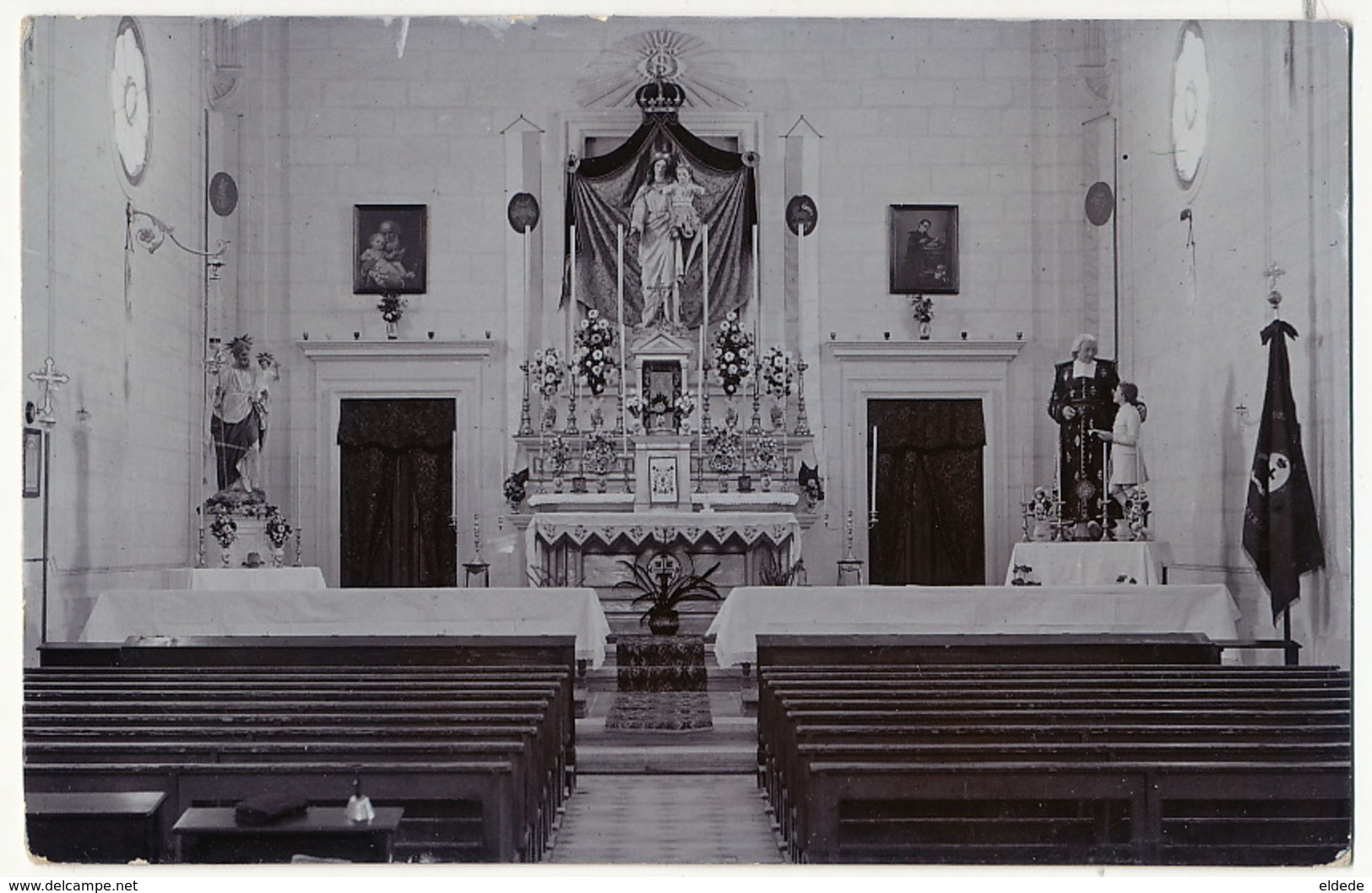 Real Photo Interieur Chapelle Des Frères Des Ecoles Chretiennes à Birchircara - Malte