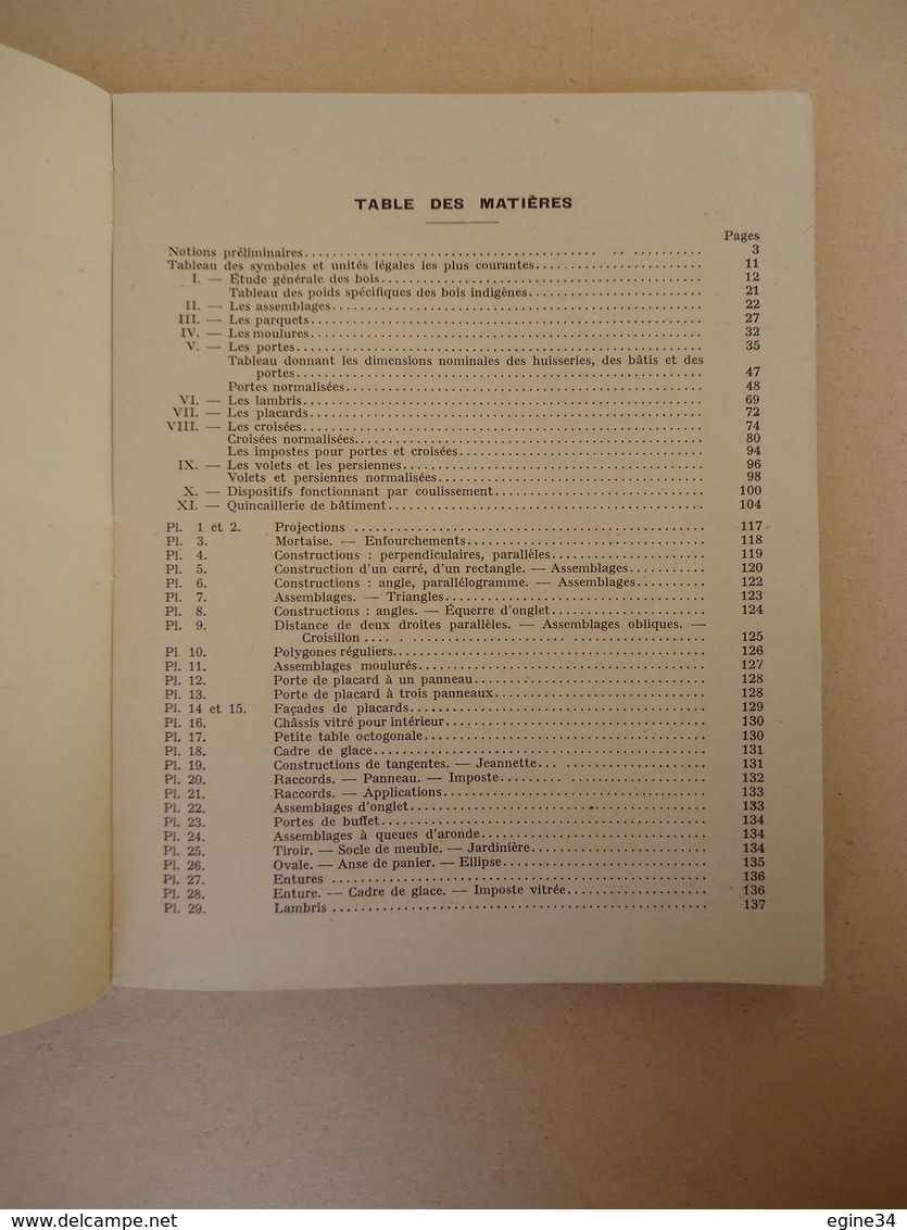 Bibliothèque de l'Enseignement Technique - A. Bernard - Le Dessin de Menuiserie - 2 volumes - 1959