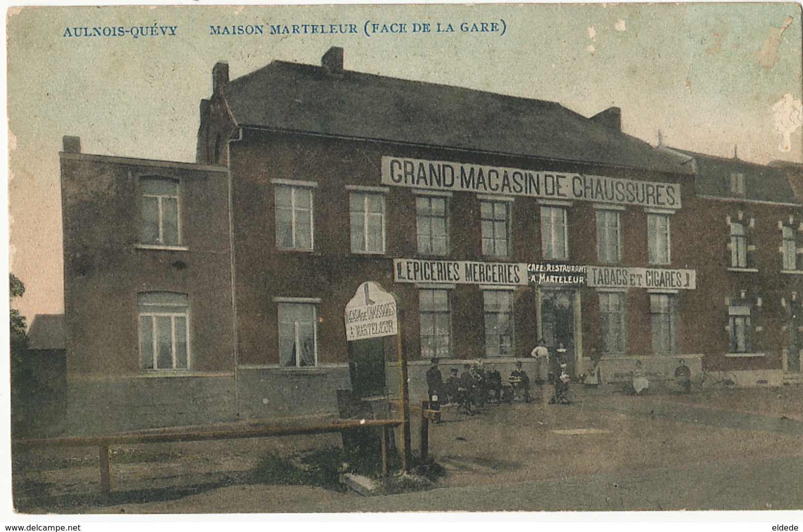 Aulnoy Quevy Maison Marteleur  Face De La Gare Epicerie Cigares Chaussures Defaut à Droite Surface - Quévy