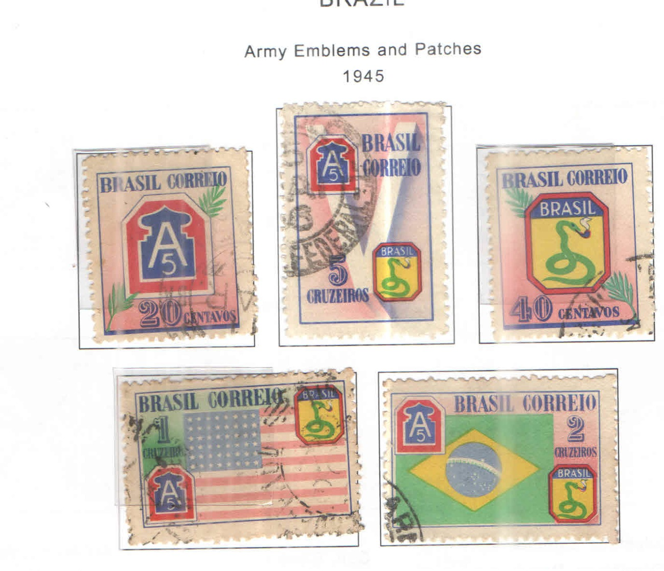 Brasile PO 1945 Armi Emblema      Scott.635/639+ See Scan On Scott.Page - Usati