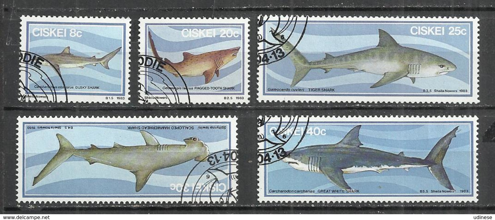 CISKEI 1983 - SHARKS - CPL. SET - OBLITERE USED GESTEMPELT USADO - Poissons