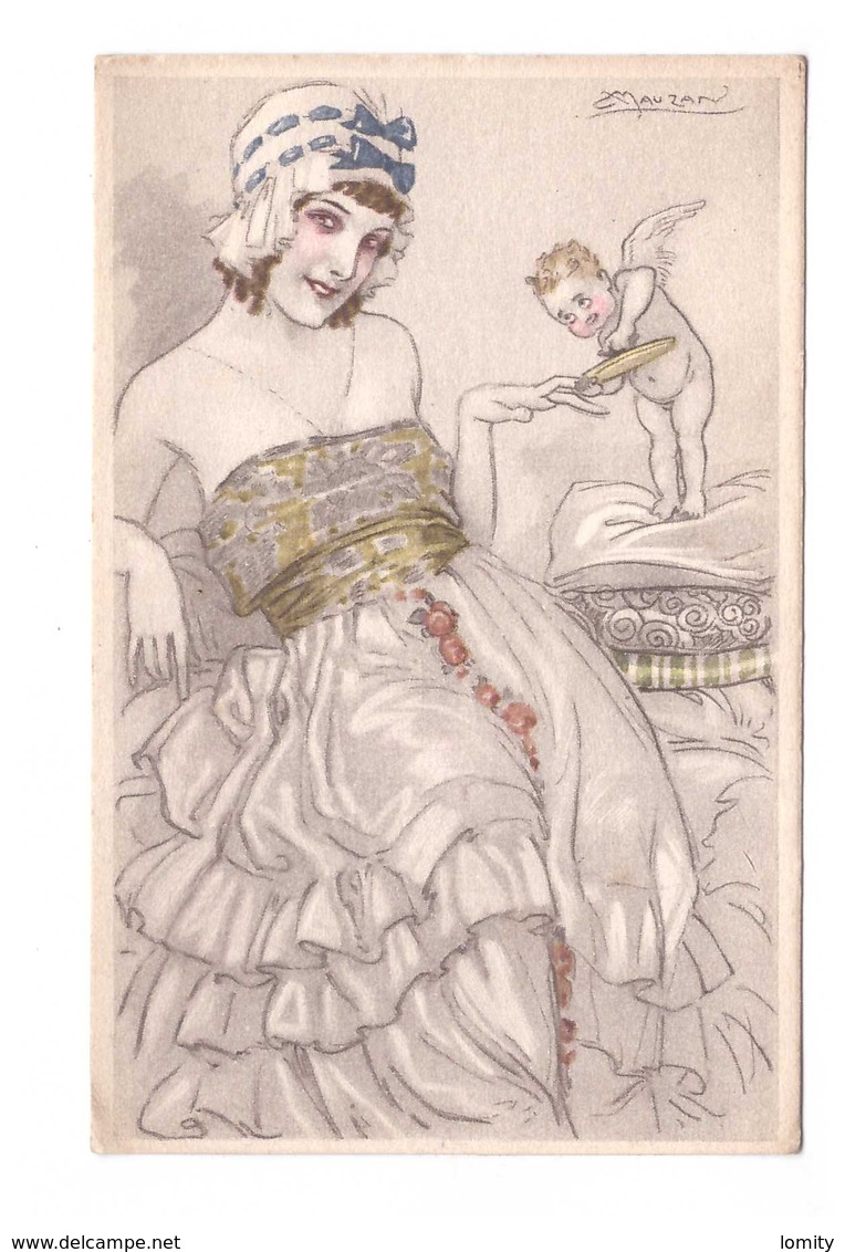 Illustration Illustrateur Cpa Mauzan Jolie Jeune Femme Et Ange Pinup Pin Up - Moreland, Arthur