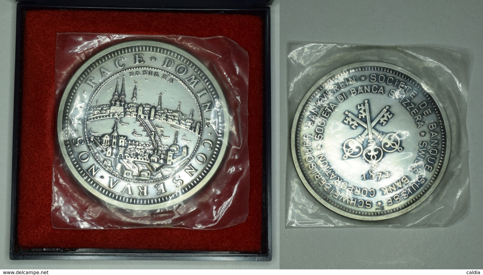 Suisse Switzerland ND " 1872 Commemorative SWISS BANK "" SILVER Medallion Argent - Otros & Sin Clasificación