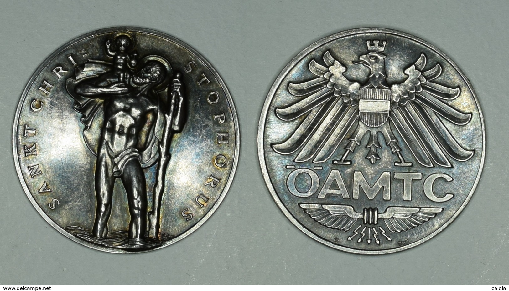 Autriche Austria Österreich ~1920 ÖAMTC " Sankt Christophorus " SILVER Medallion Argent - Austria