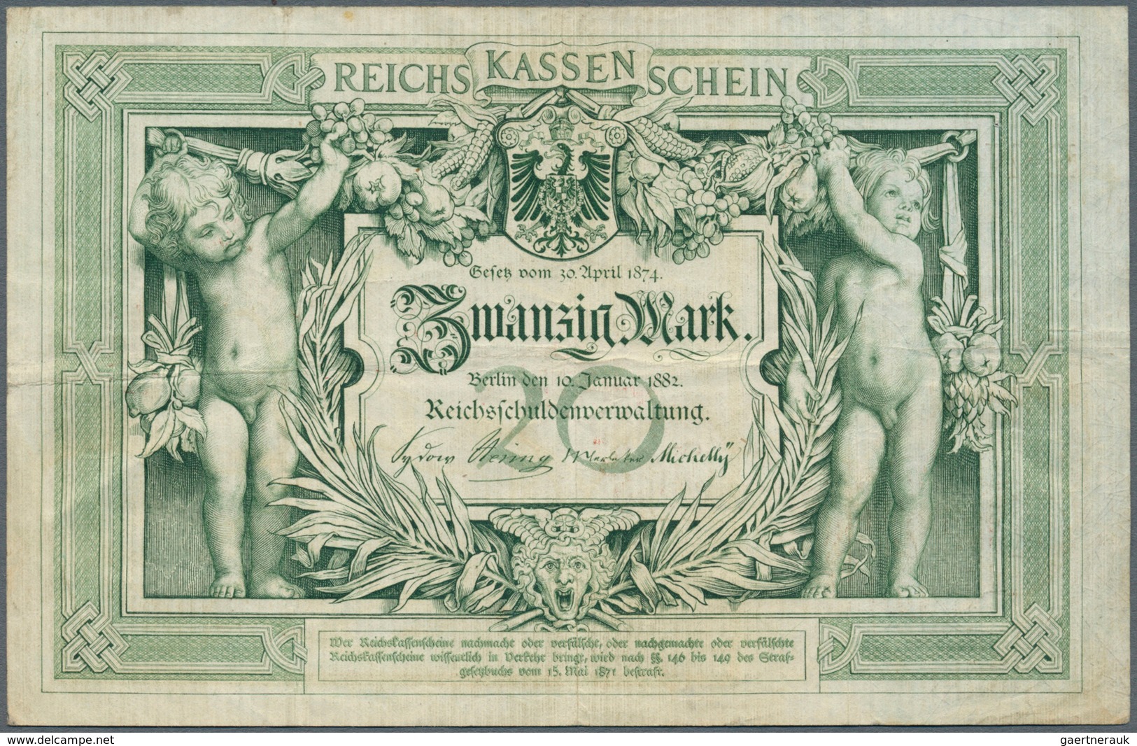 Deutschland - Deutsches Reich Bis 1945: 20 Mark 1882, Ro.7 In Schöner, Sauberer Gebrauchserhaltung M - Autres & Non Classés