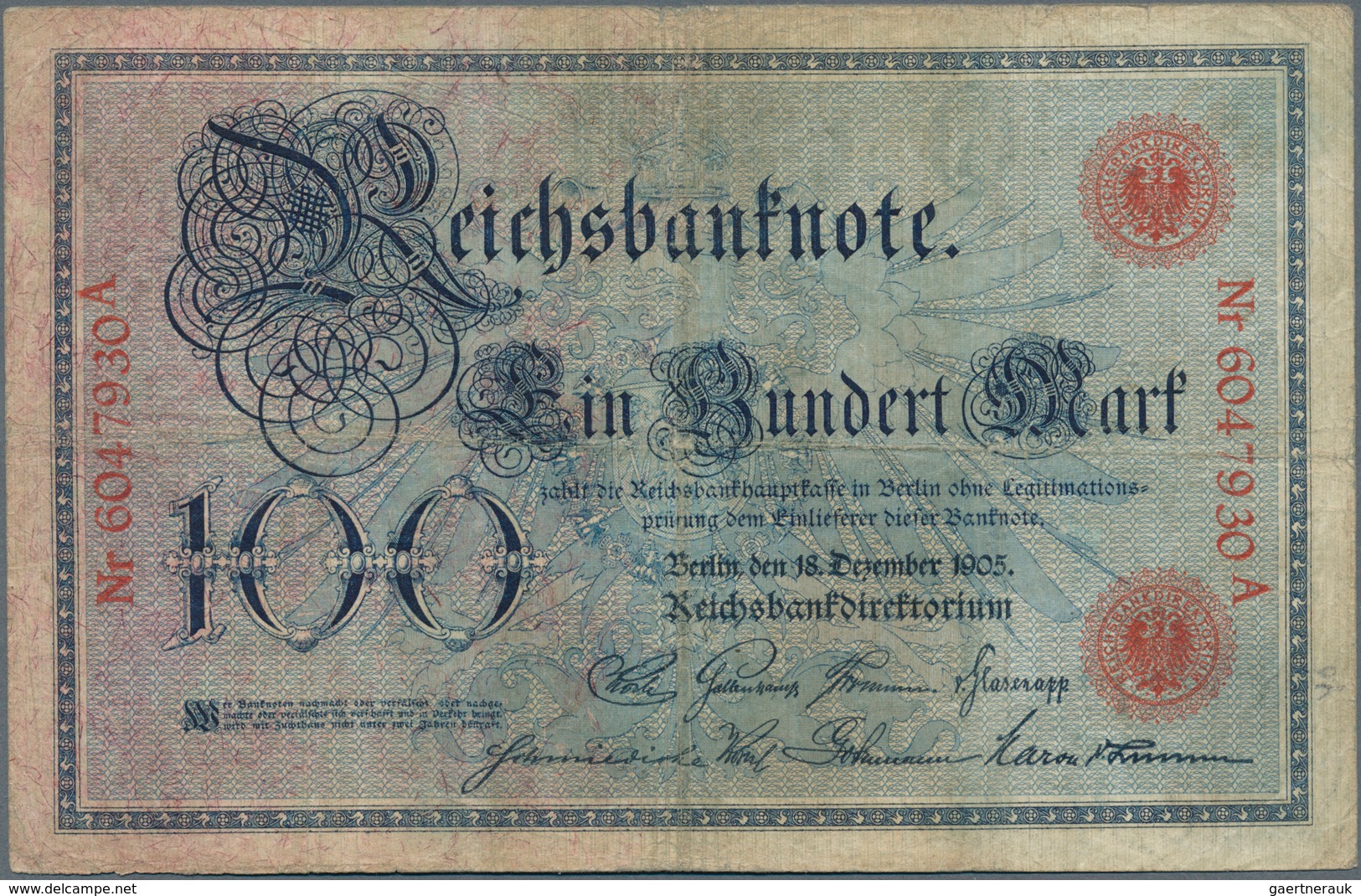 Deutschland - Deutsches Reich Bis 1945: Set Mit 4 Noten 100 Mark 1898 Ro.17 In F-, 100 Mark 1903 Ro. - Autres & Non Classés