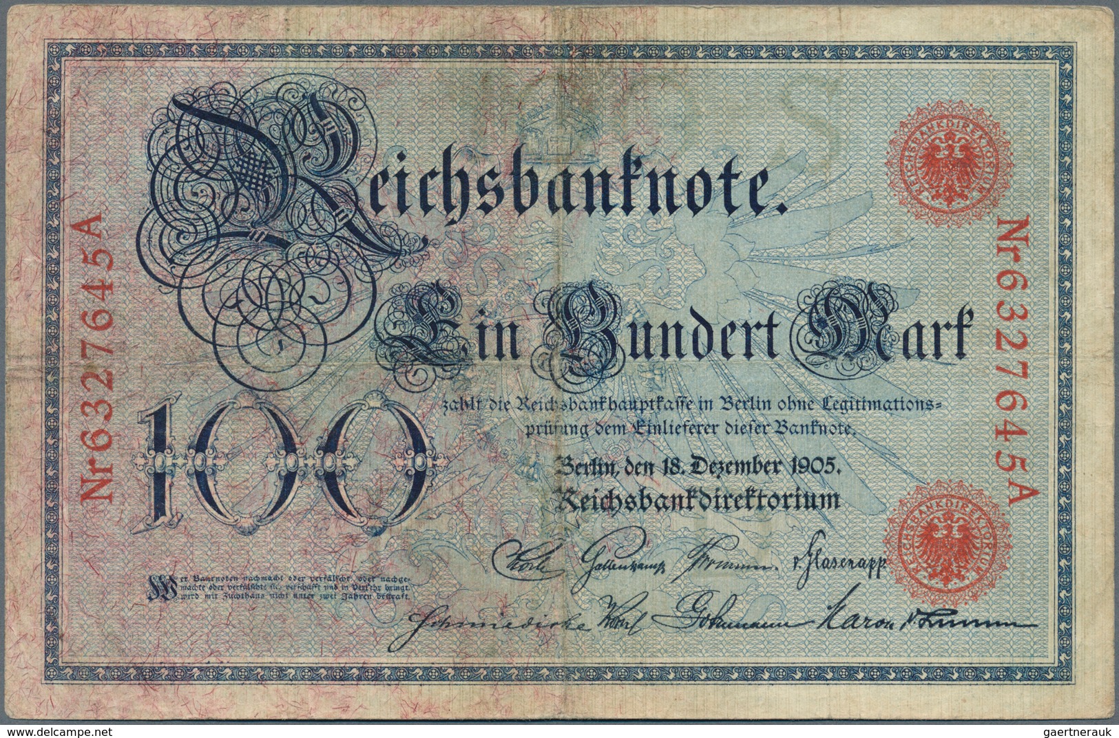 Deutschland - Deutsches Reich bis 1945: Set mit 4 Noten 100 Mark 1898 Ro.17 in F-, 100 Mark 1903 Ro.