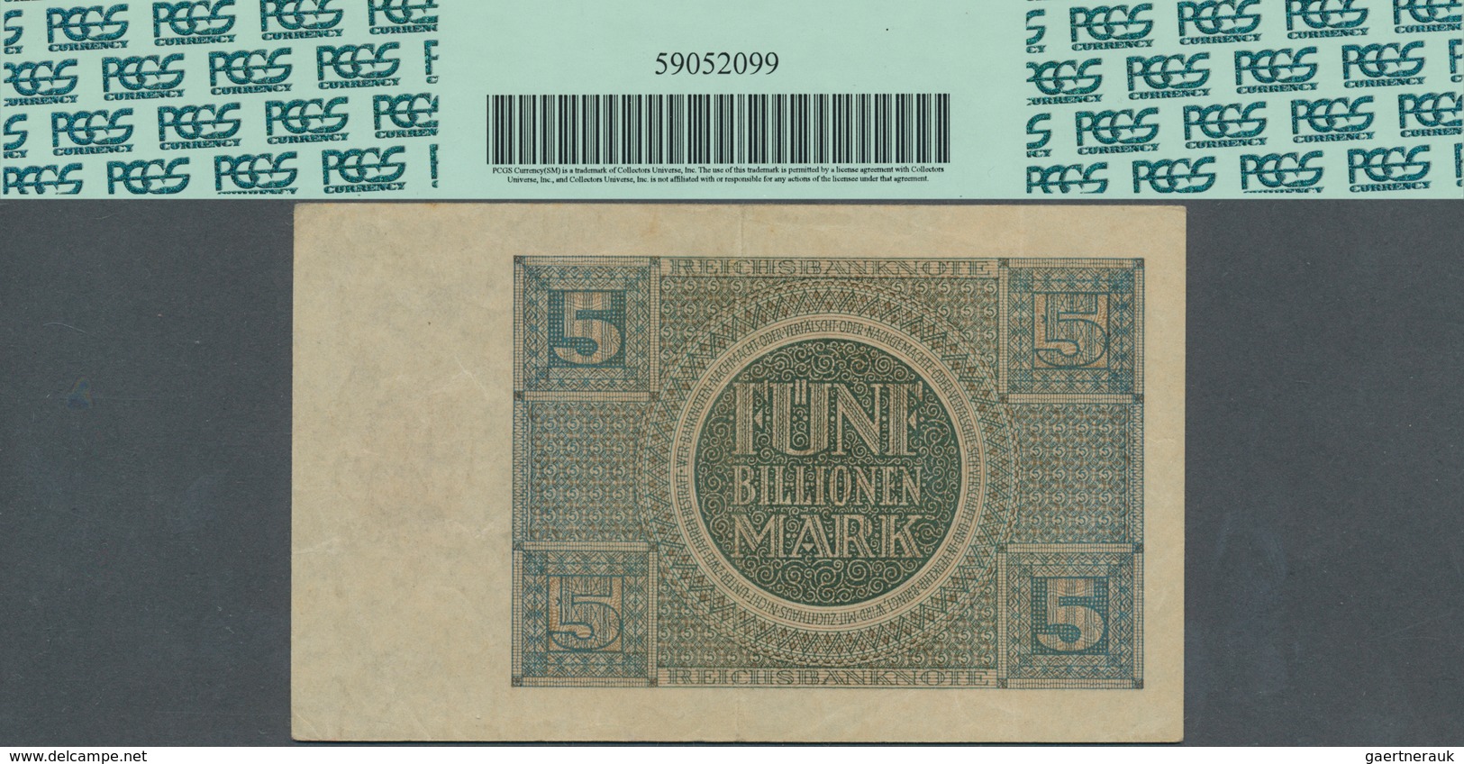 Deutschland - Deutsches Reich Bis 1945: 5 Billionen Mark 1924, Ro.138, Mittelknick Und Kleiner Fleck - Otros & Sin Clasificación
