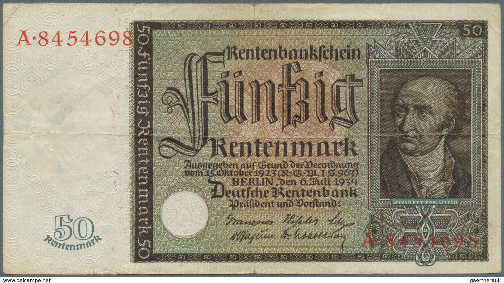 Deutschland - Deutsches Reich Bis 1945: Deutsche Rentenbank, Set Mit 4 Banknoten 1, 2 Und 5 Rentenma - Autres & Non Classés