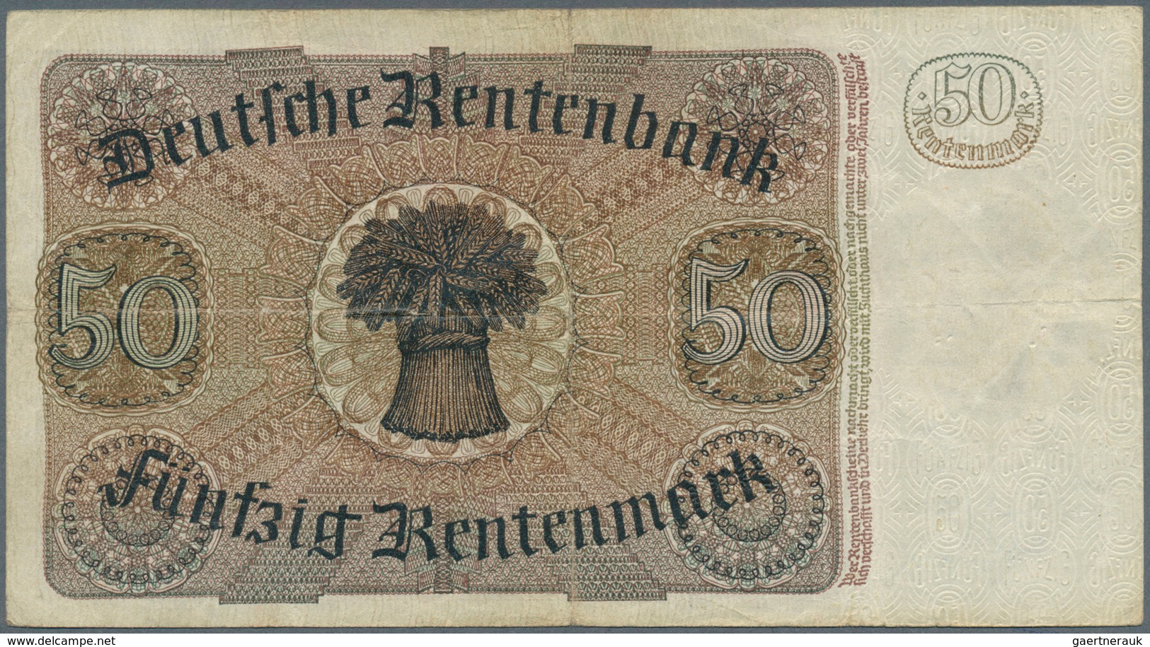 Deutschland - Deutsches Reich Bis 1945: Deutsche Rentenbank, Set Mit 4 Banknoten 1, 2 Und 5 Rentenma - Altri & Non Classificati