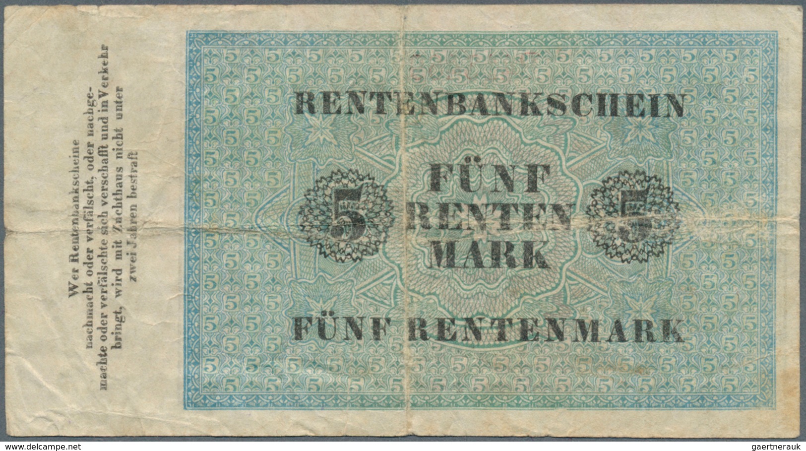 Deutschland - Deutsches Reich Bis 1945: Deutsche Rentenbank, Set Mit 4 Banknoten 1, 2 Und 5 Rentenma - Otros & Sin Clasificación