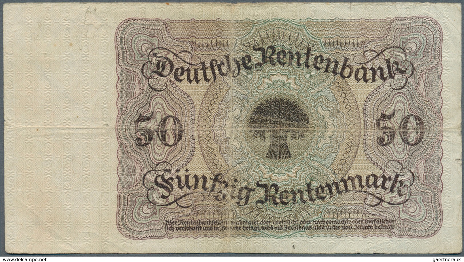 Deutschland - Deutsches Reich Bis 1945: 50 Rentenmark 1925, Ro.162 In Stärker Gebrauchter Erhaltung - Otros & Sin Clasificación