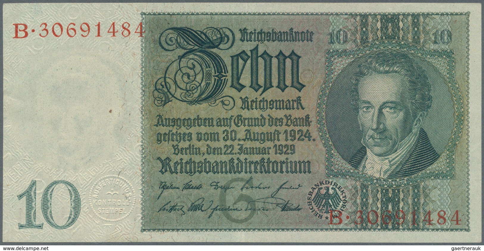 Deutschland - Deutsches Reich Bis 1945: Set Mit 9 Banknoten Der Ausgaben 1929 Bis 1936, Dabei 2 X 10 - Otros & Sin Clasificación