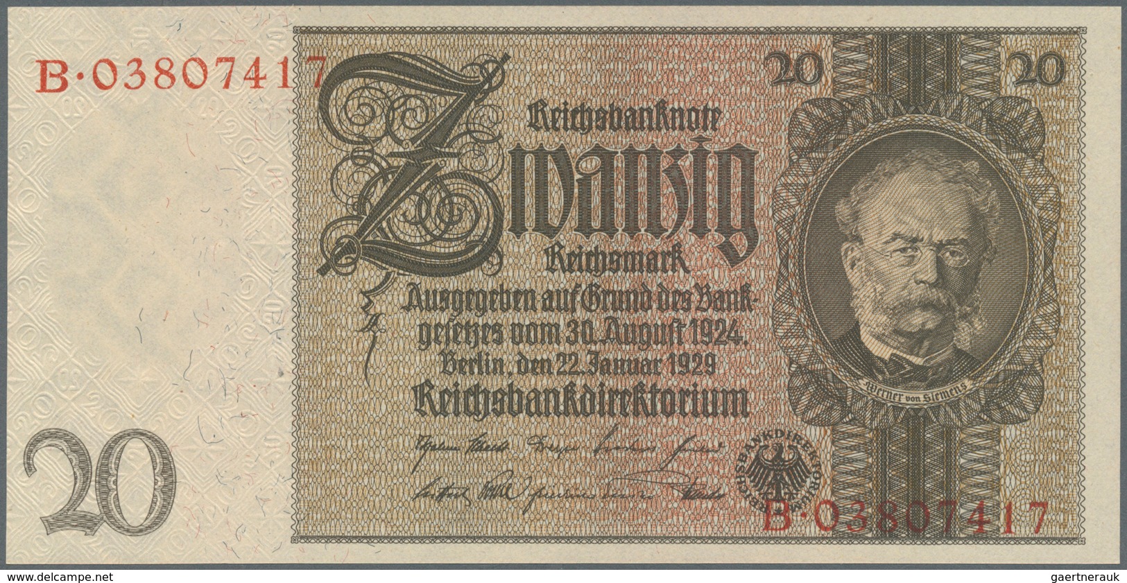 Deutschland - Deutsches Reich bis 1945: Set mit 9 Banknoten der Ausgaben 1929 bis 1936, dabei 2 x 10