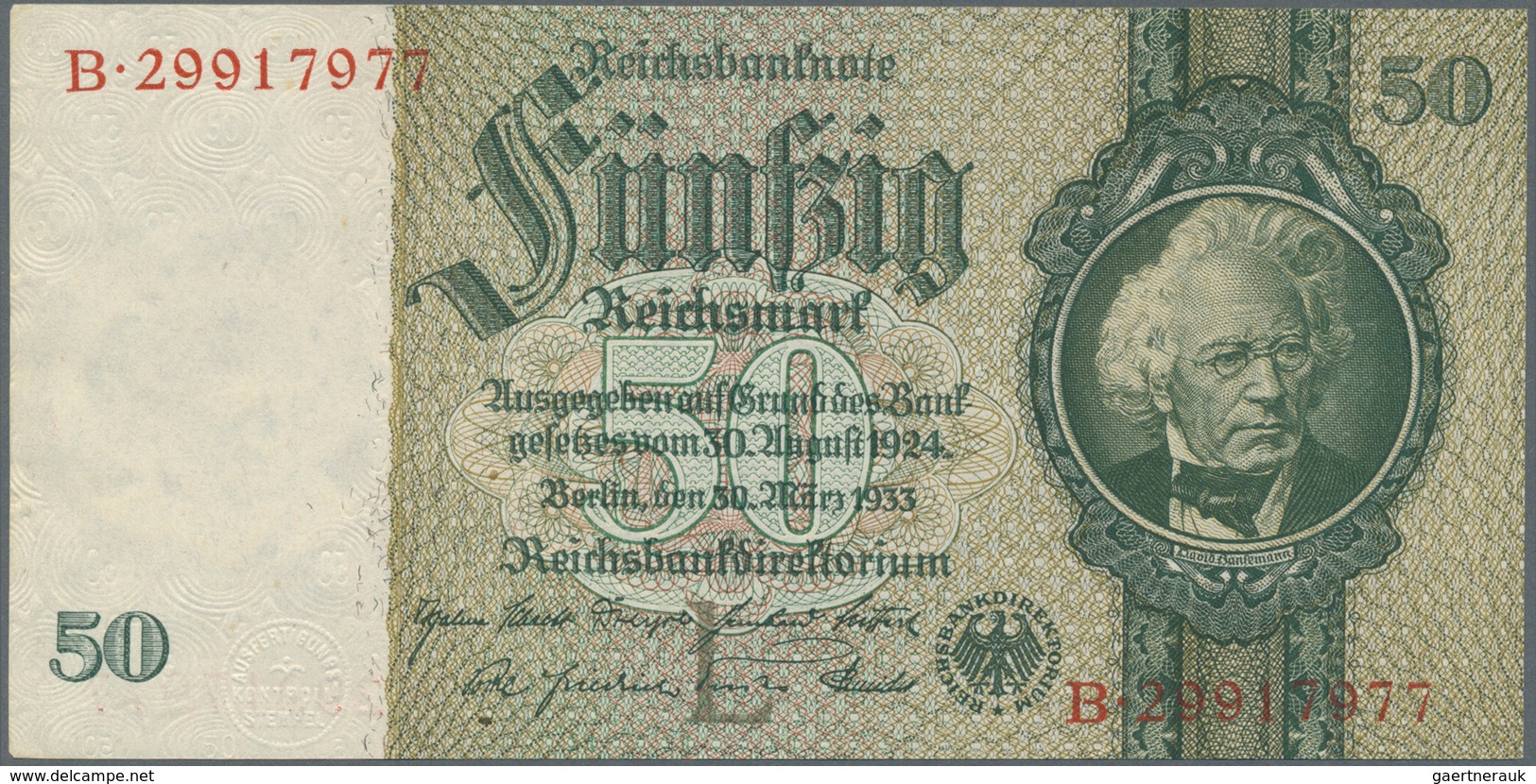 Deutschland - Deutsches Reich bis 1945: Set mit 9 Banknoten der Ausgaben 1929 bis 1936, dabei 2 x 10