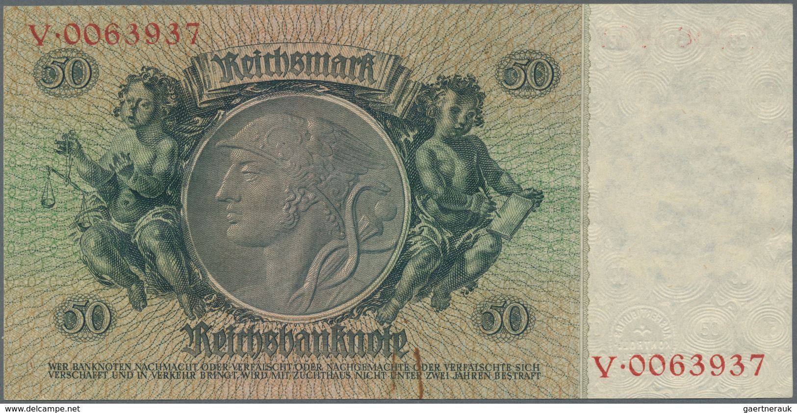 Deutschland - Deutsches Reich Bis 1945: 50 Reichsmark 1933 Ro 175a, Seltene Variante Mit Unterdruckb - Andere & Zonder Classificatie