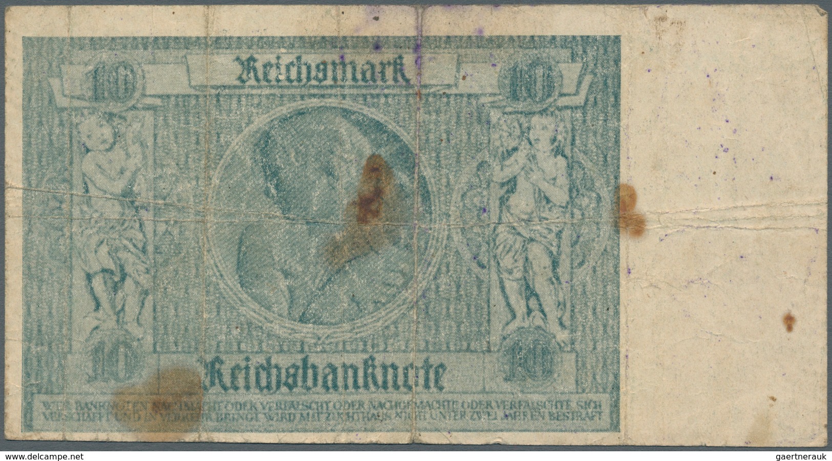 Deutschland - Deutsches Reich Bis 1945: 10 Mark Notausgabe 1945 "Schörner-Schein", Ro.180, Stark Geb - Altri & Non Classificati