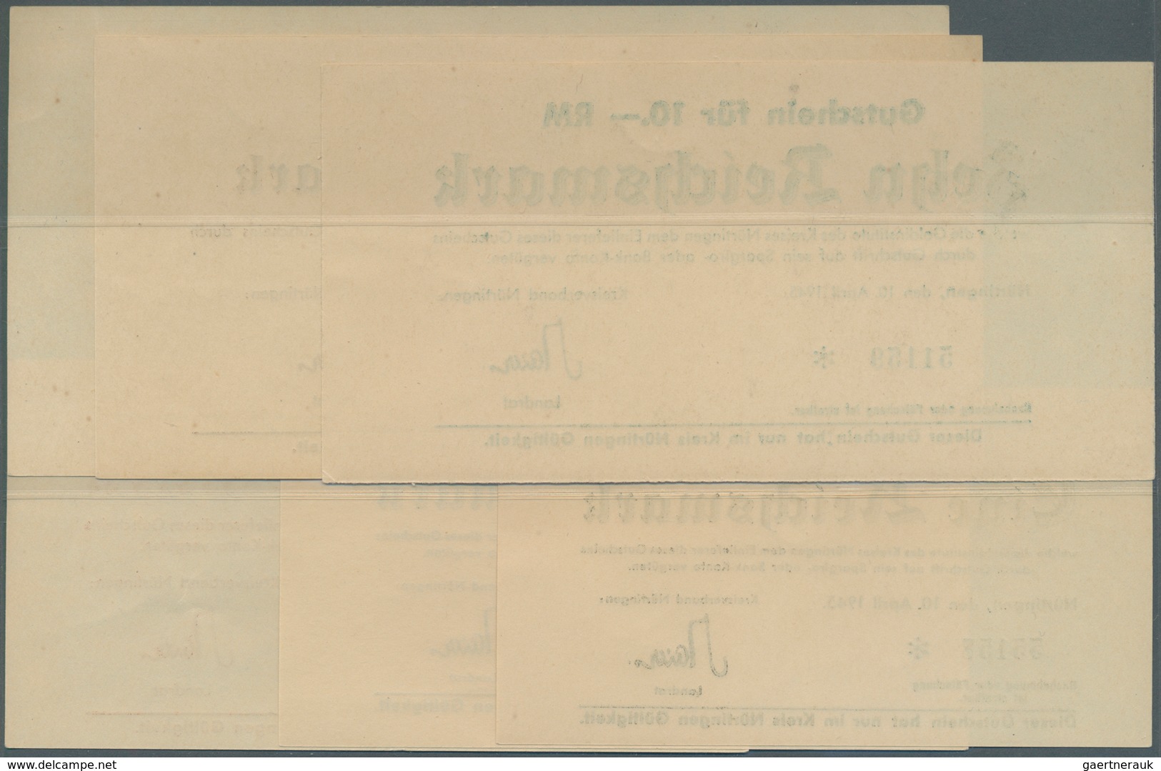 Deutschland - Alliierte Miltärbehörde + Ausgaben 1945-1948: Nürtingen, Kreisverband, 1, 2, 5, 10, 20 - Otros & Sin Clasificación