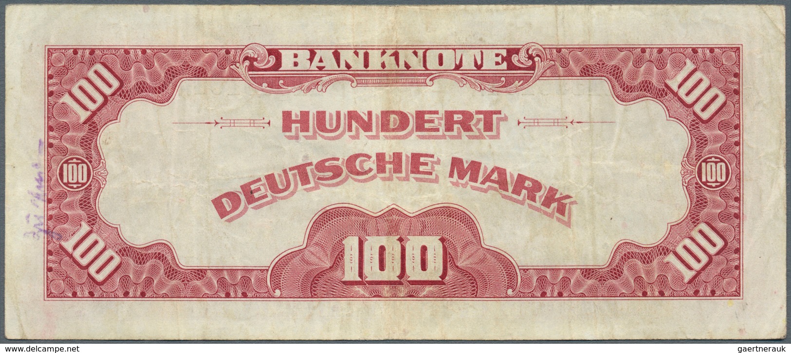 Deutschland - Bank Deutscher Länder + Bundesrepublik Deutschland: 100 DM 1948, Roter Hunderter, Ro.2 - Autres & Non Classés