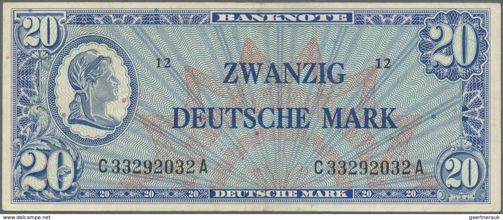 Deutschland - Bank Deutscher Länder + Bundesrepublik Deutschland: 20 Mark 1948 "Liberty" Ro 246a, St - Andere & Zonder Classificatie