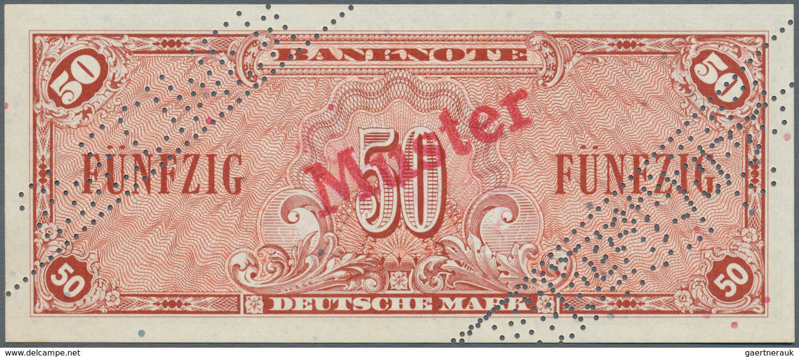 Deutschland - Bank Deutscher Länder + Bundesrepublik Deutschland: 50 DM 1948, Liberty, Mit Perforati - Altri & Non Classificati