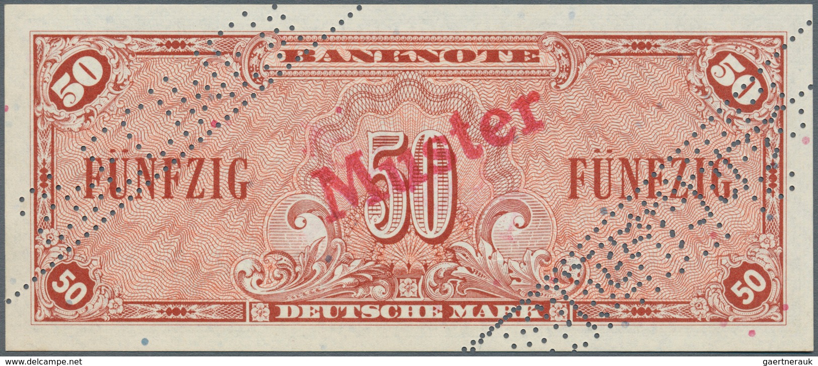 Deutschland - Bank Deutscher Länder + Bundesrepublik Deutschland: 50 DM 1948, Liberty, Mit Perforati - Autres & Non Classés