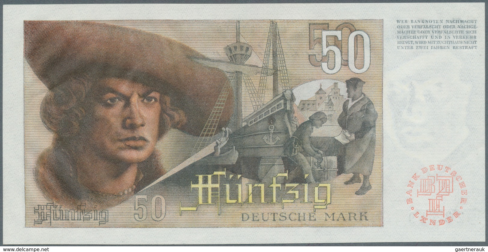 Deutschland - Bank Deutscher Länder + Bundesrepublik Deutschland: 50 DM 1948 "Franzosenschein", Ro.2 - Otros & Sin Clasificación