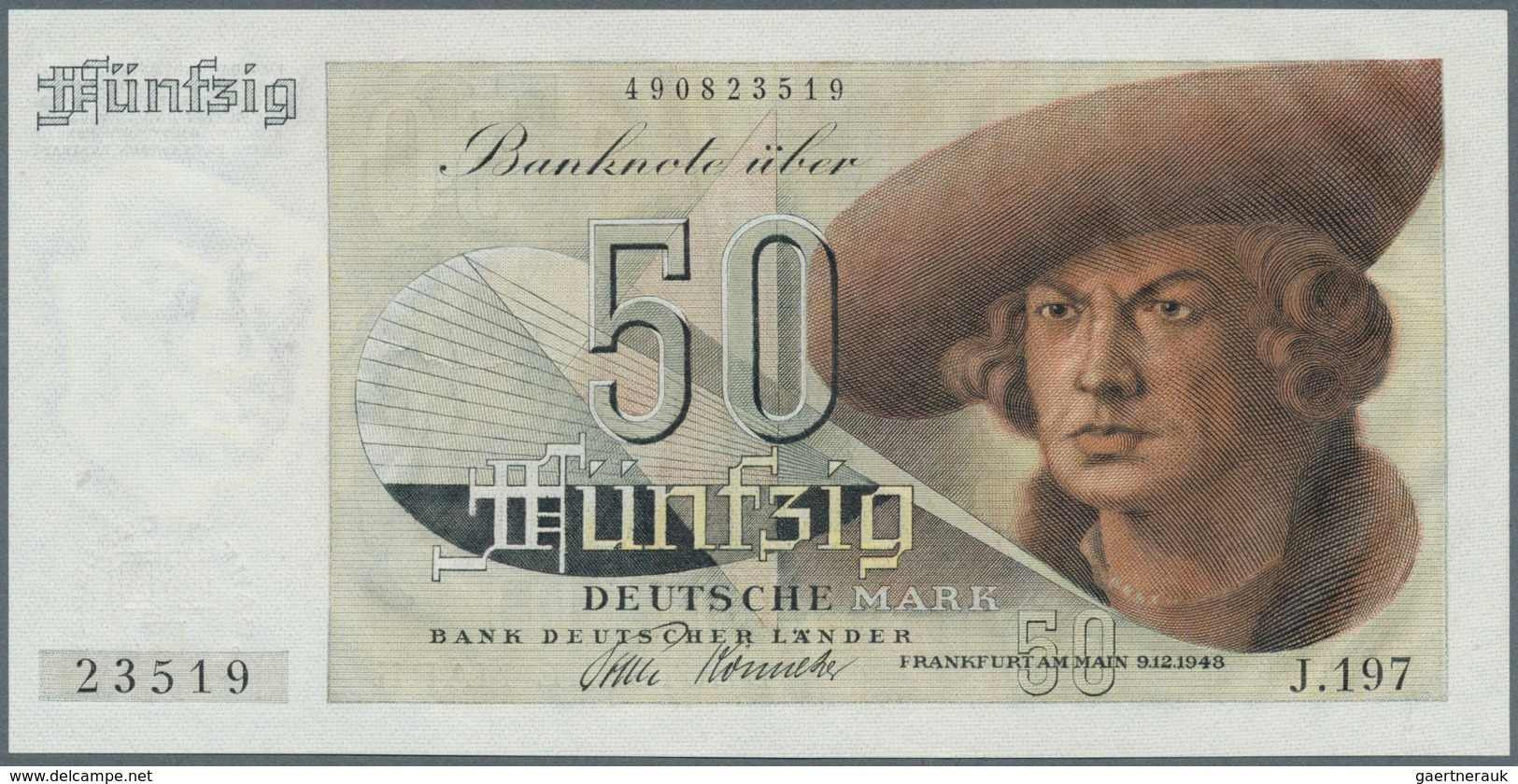 Deutschland - Bank Deutscher Länder + Bundesrepublik Deutschland: 50 DM 1948 "Franzosenschein", Ro.2 - Autres & Non Classés