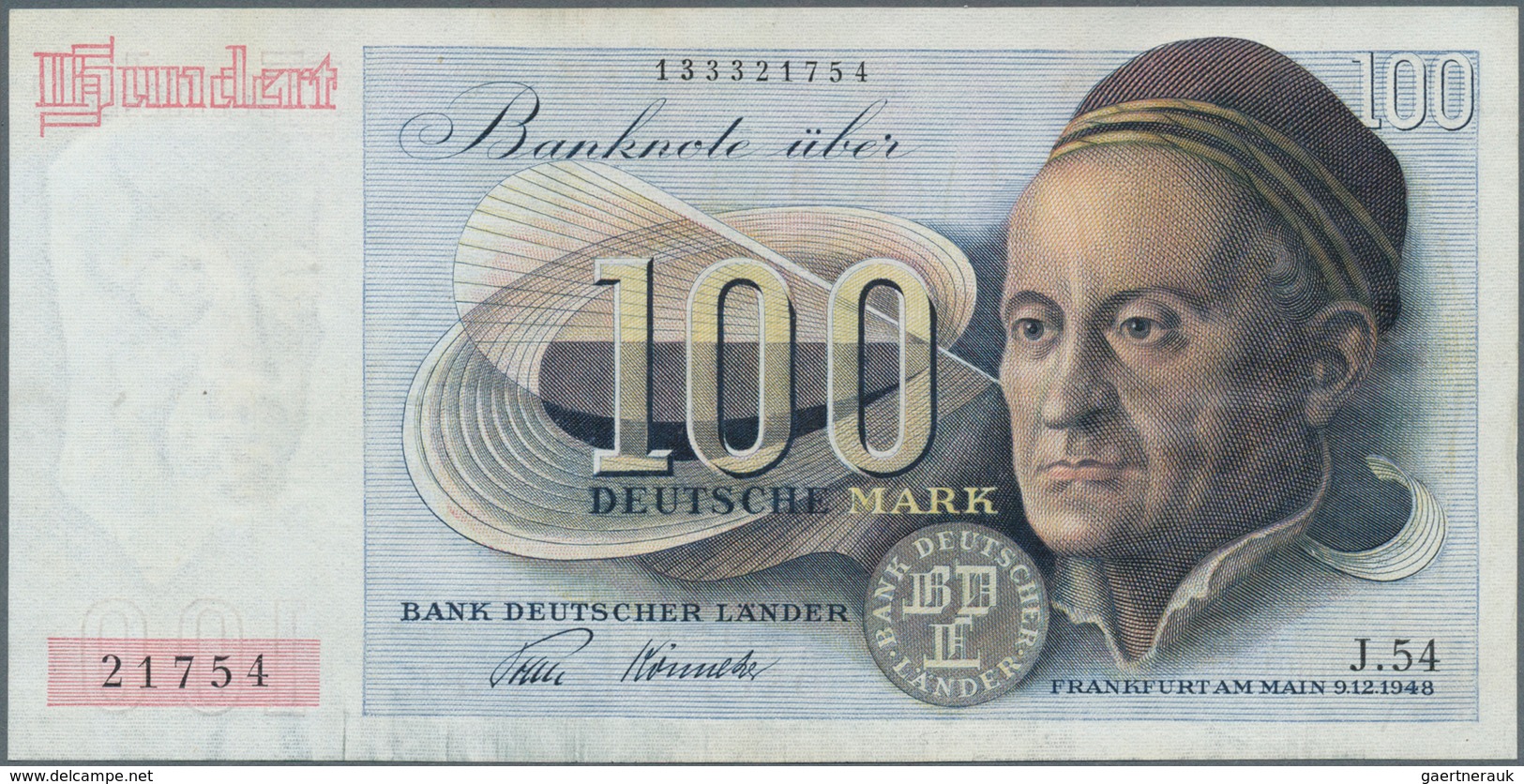 Deutschland - Bank Deutscher Länder + Bundesrepublik Deutschland: 100 DM 1948 "Franzosenschein", Ro. - Autres & Non Classés