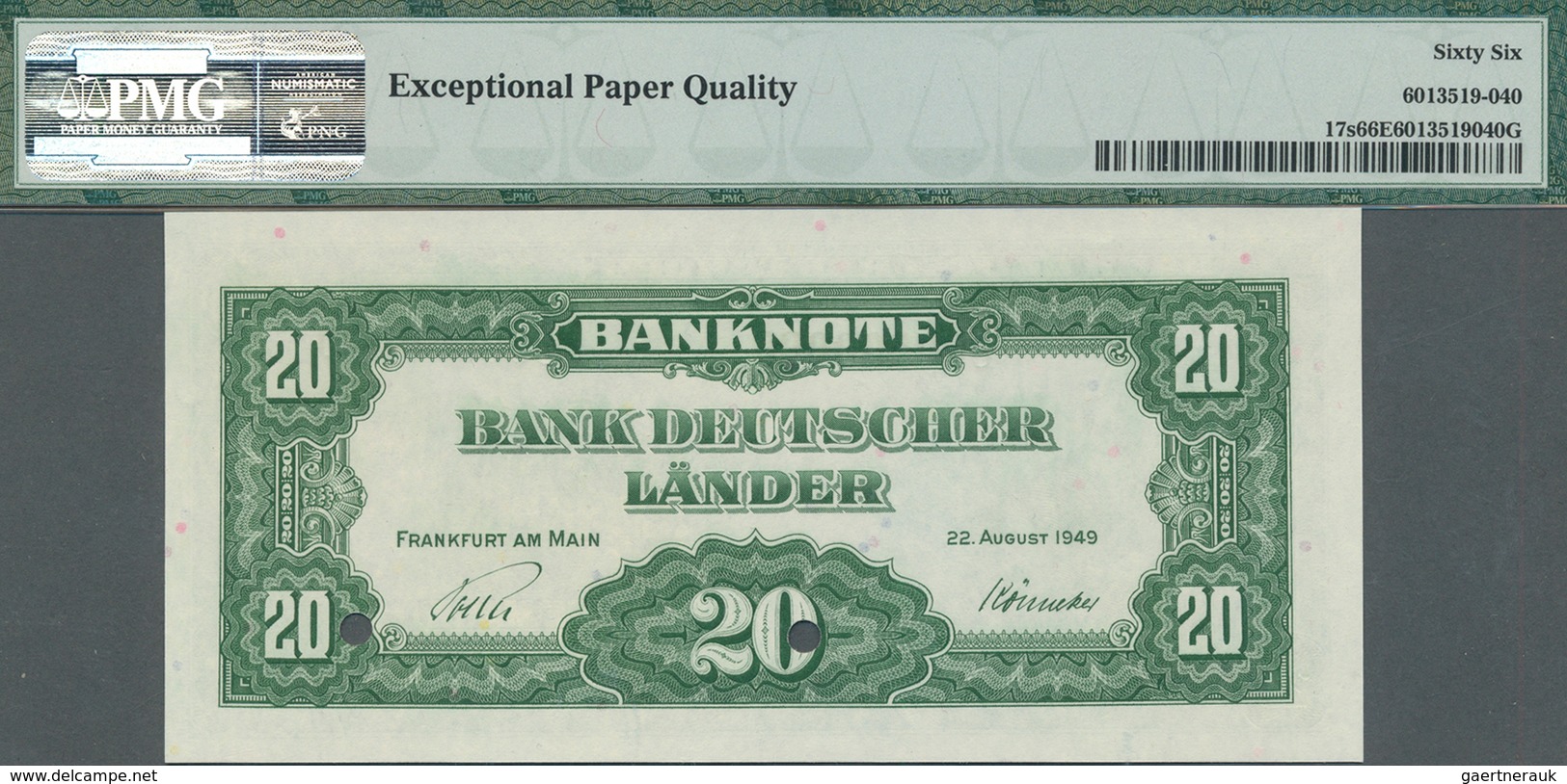 Deutschland - Bank Deutscher Länder + Bundesrepublik Deutschland: Bank Deutscher Länder 20 Mark 1949 - Autres & Non Classés