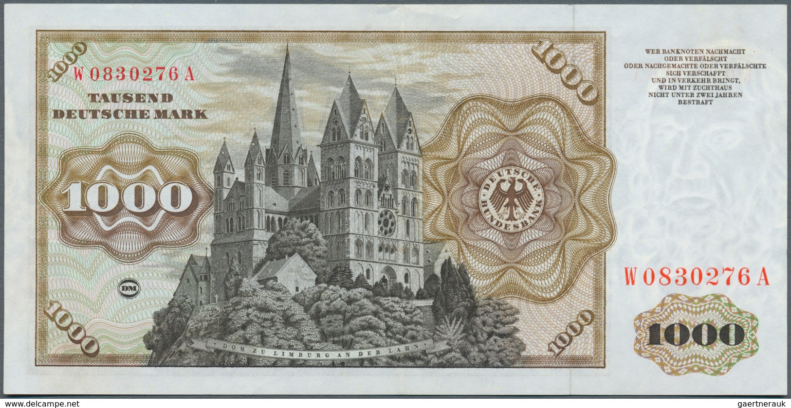 Deutschland - Bank Deutscher Länder + Bundesrepublik Deutschland: 1000 DM 1960, Ro.268a In Sehr Schö - Otros & Sin Clasificación