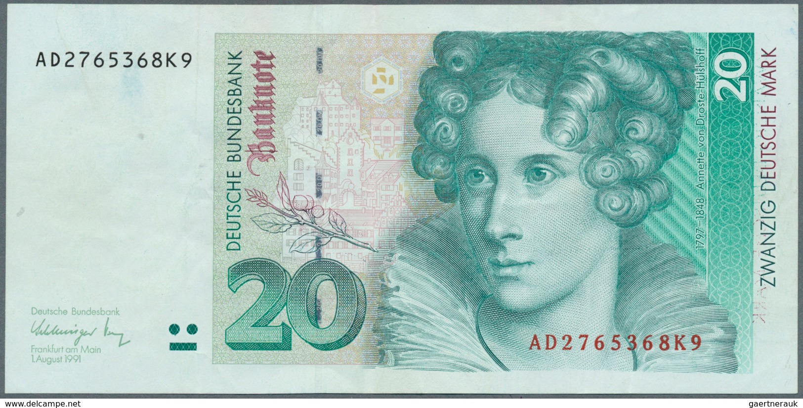 Deutschland - Bank Deutscher Länder + Bundesrepublik Deutschland: 20 Mark 1991 Ro 298F Mit Fehldruck - Autres & Non Classés