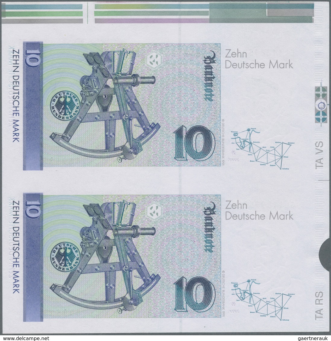 Deutschland - Bank Deutscher Länder + Bundesrepublik Deutschland: Zwei Banknoten Zu 10 DM 1993 Auf U - Otros & Sin Clasificación