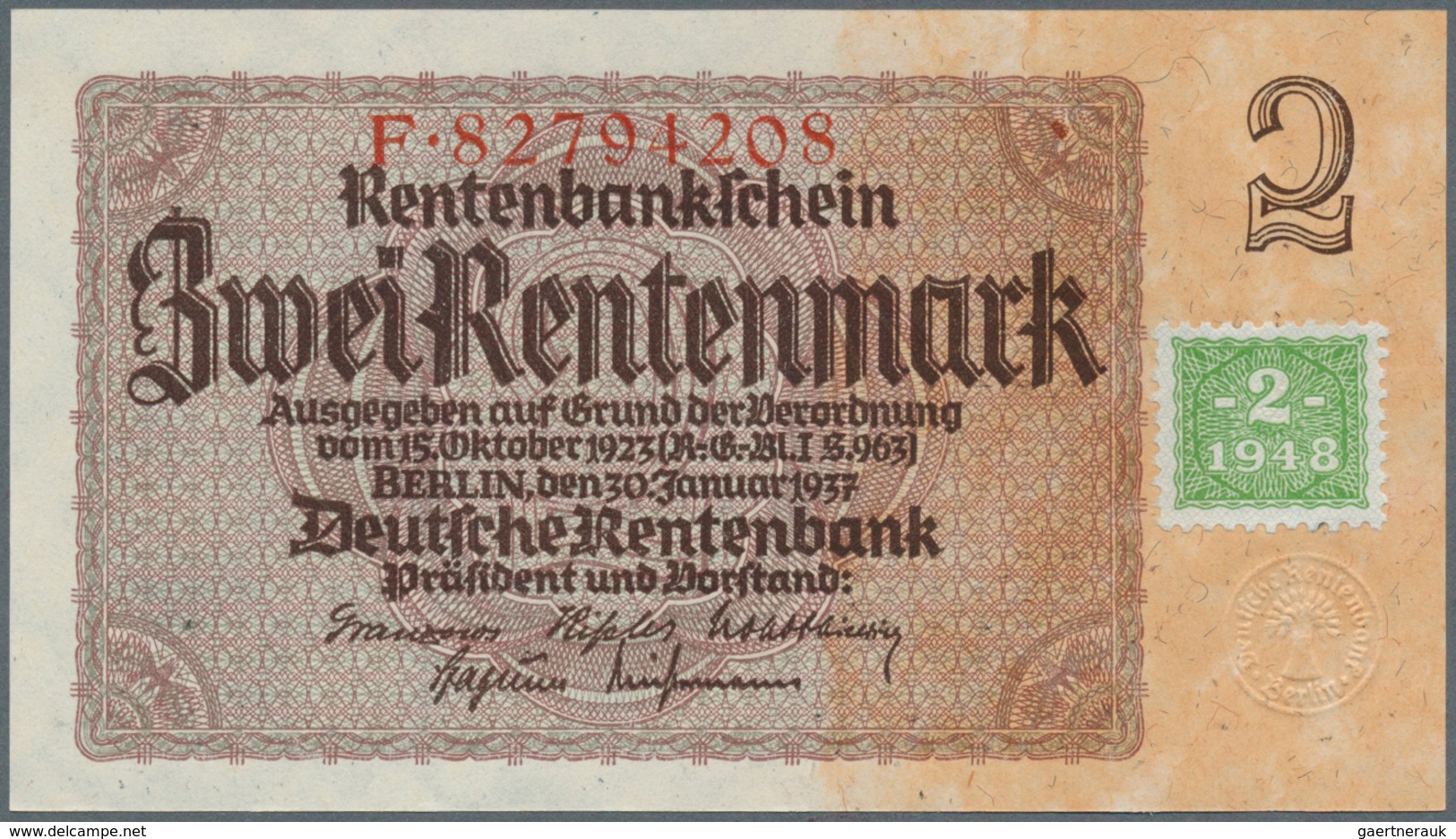 Deutschland - DDR: Komplette Typensammlung der Kuponausgaben 1948 mit 1, 2, 5 Rentenmark, 5, 10, 2 x