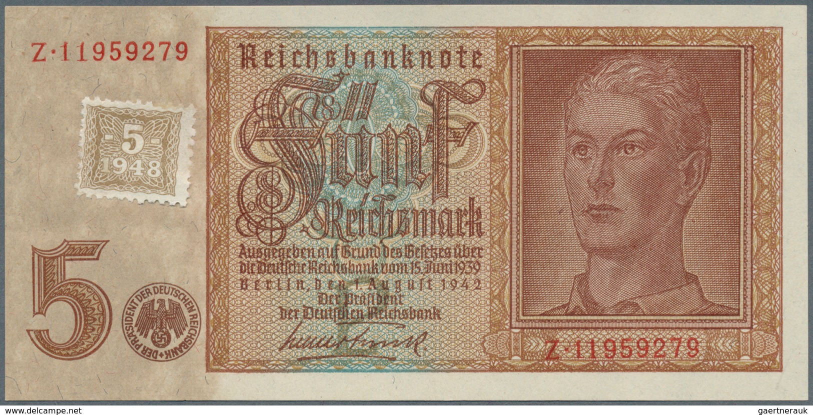 Deutschland - DDR: Komplette Typensammlung der Kuponausgaben 1948 mit 1, 2, 5 Rentenmark, 5, 10, 2 x