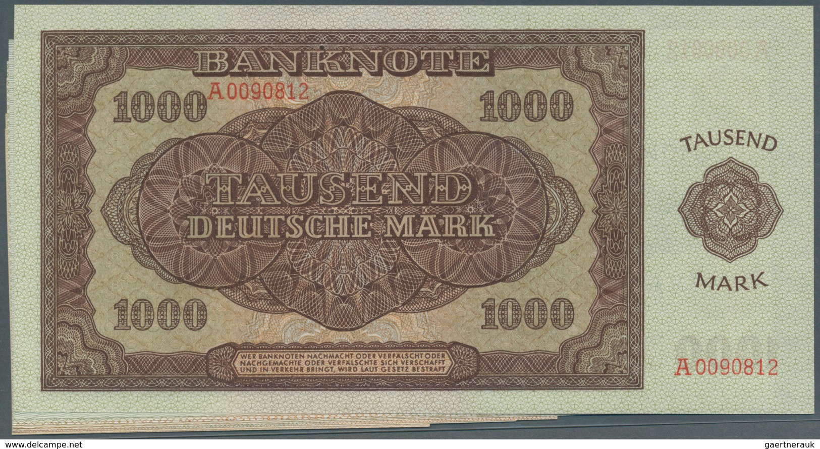 Deutschland - DDR: 50 Pfg. - 1000 Mark 1948, Erste Reguläre Banknotenserie Der DDR Nach Der Währungs - Altri & Non Classificati